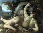 欧洲12-19世纪油画四_CORNELIS van Haarlem - Two Followers of Cadmus devoured by a Dragon
